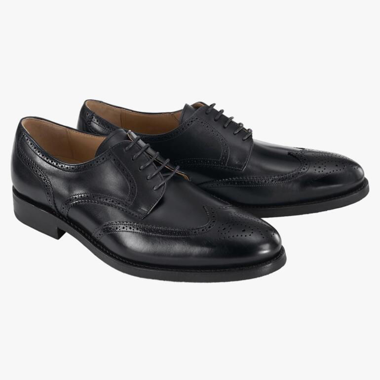 Schwarze Cordwainer Business-Schuhe, Fullbrogue, Größe 41
