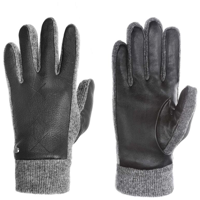 Pearlwood Smart-Casual-Handschuhe Schwarze und graue Pearlwood Smart-Casual-Handschuhe von vorn