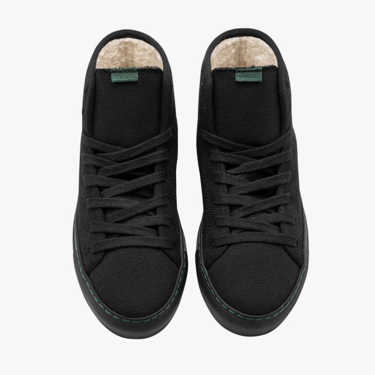 Winter-Canvas-Sneaker in Schwarz mit Wasser