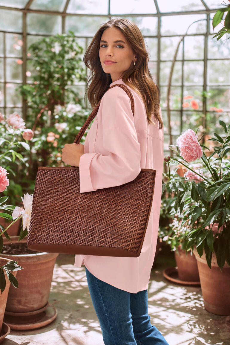 Allan K Flechtleder-Maxi-Shopper
