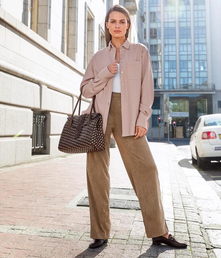 Helle Tote Bag aus geflochtenem Leder von Allan K.