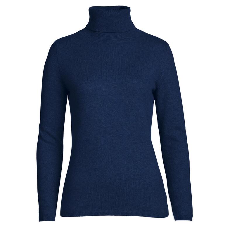 Rolli, Navy Damen Rollkragenpullover aus Kaschmir in navyblau.
