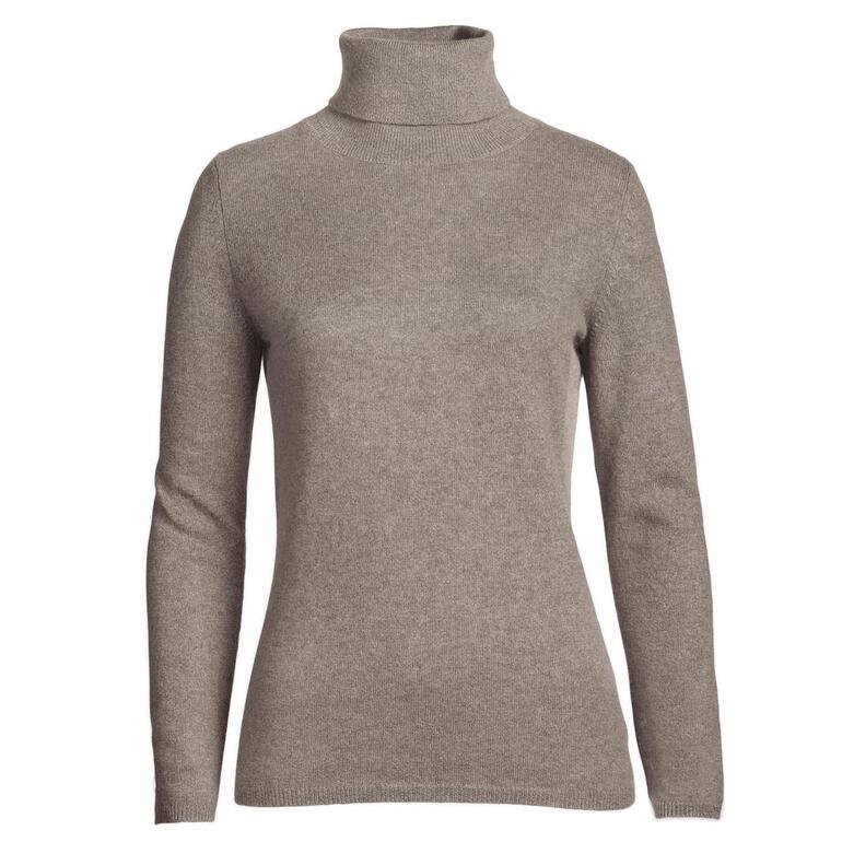 Damen Rollkragenpullover aus Kaschmir in taupe.