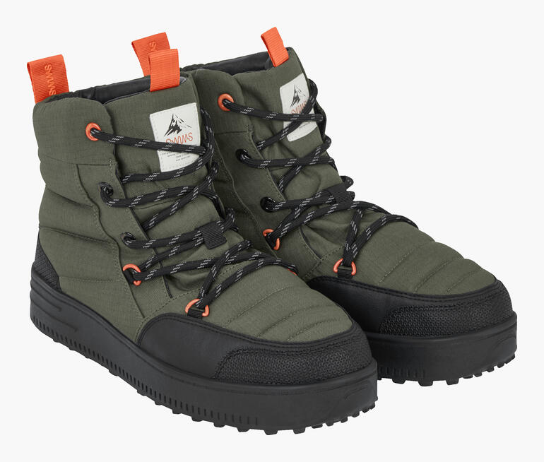 Zwei grüne Swims Winter-Boots nebeneinander.