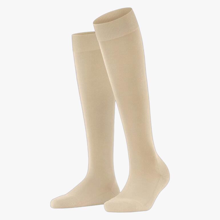 FALKE ClimaWool Kniestrümpfe in Beige, gerade geschnitten mit elastischem Bündchen