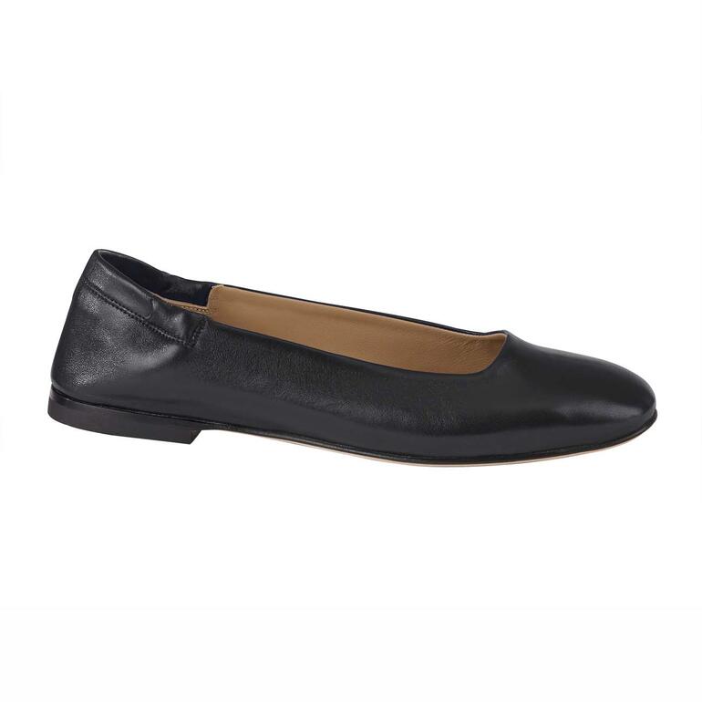 Schwarze Soft-Ballerinas, seitliche Ansicht