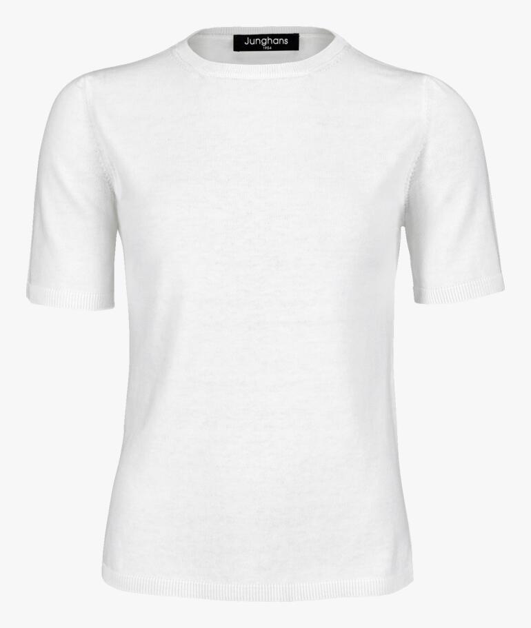 Junghans 1954 Milk-Cotton-Shirt, schlichtes weißes T-Shirt mit Rundhalsausschnitt.