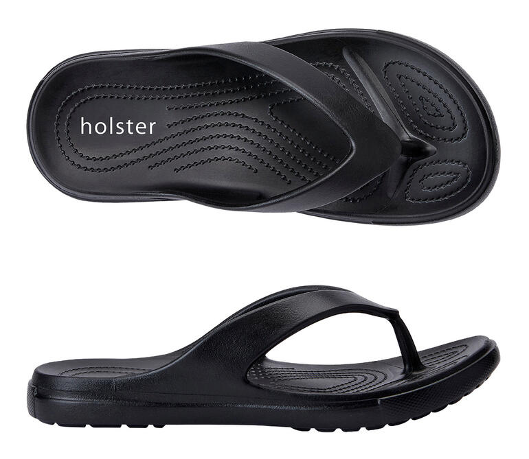 Holster® Zehentrenner in Schwarz auf hellem Hintergrund