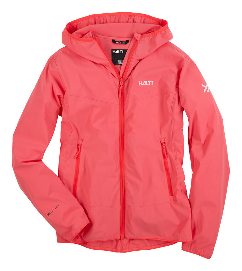 Ultralight-D-Softshelljacke in Pink, an einem Kleiderbügel.