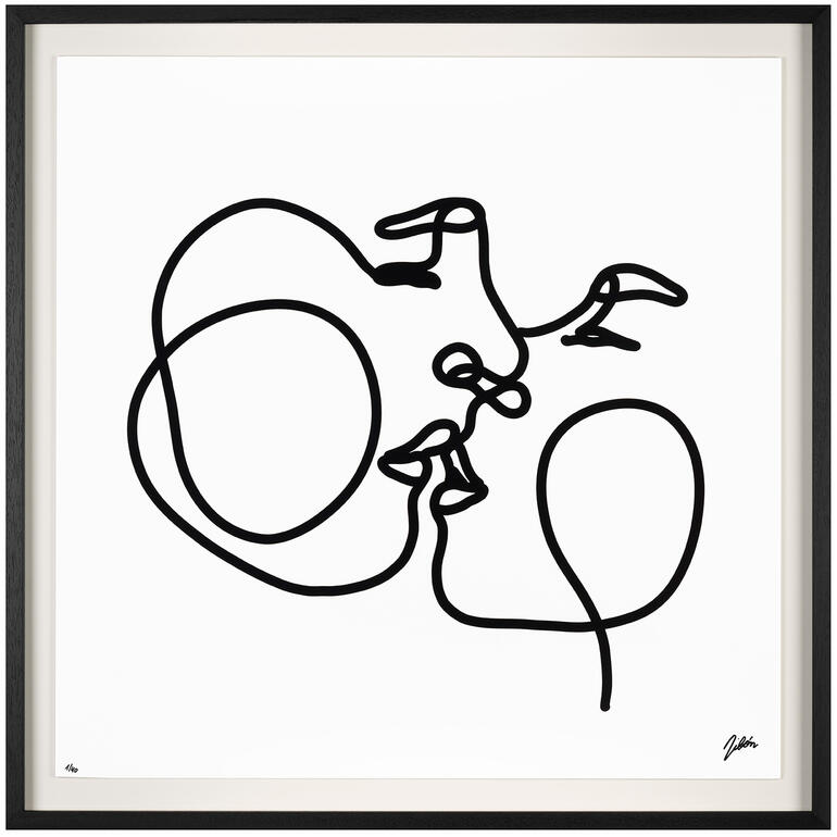 Schwarz-weiße Zeichnung von Profilen.