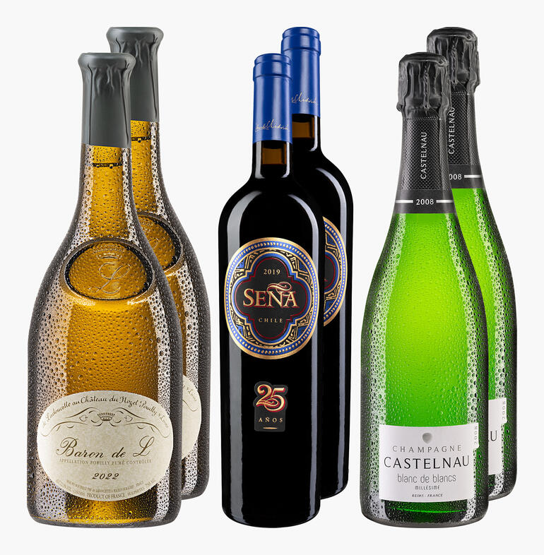 Weinpaket für Hedonisten mit verschiedenen Flaschen