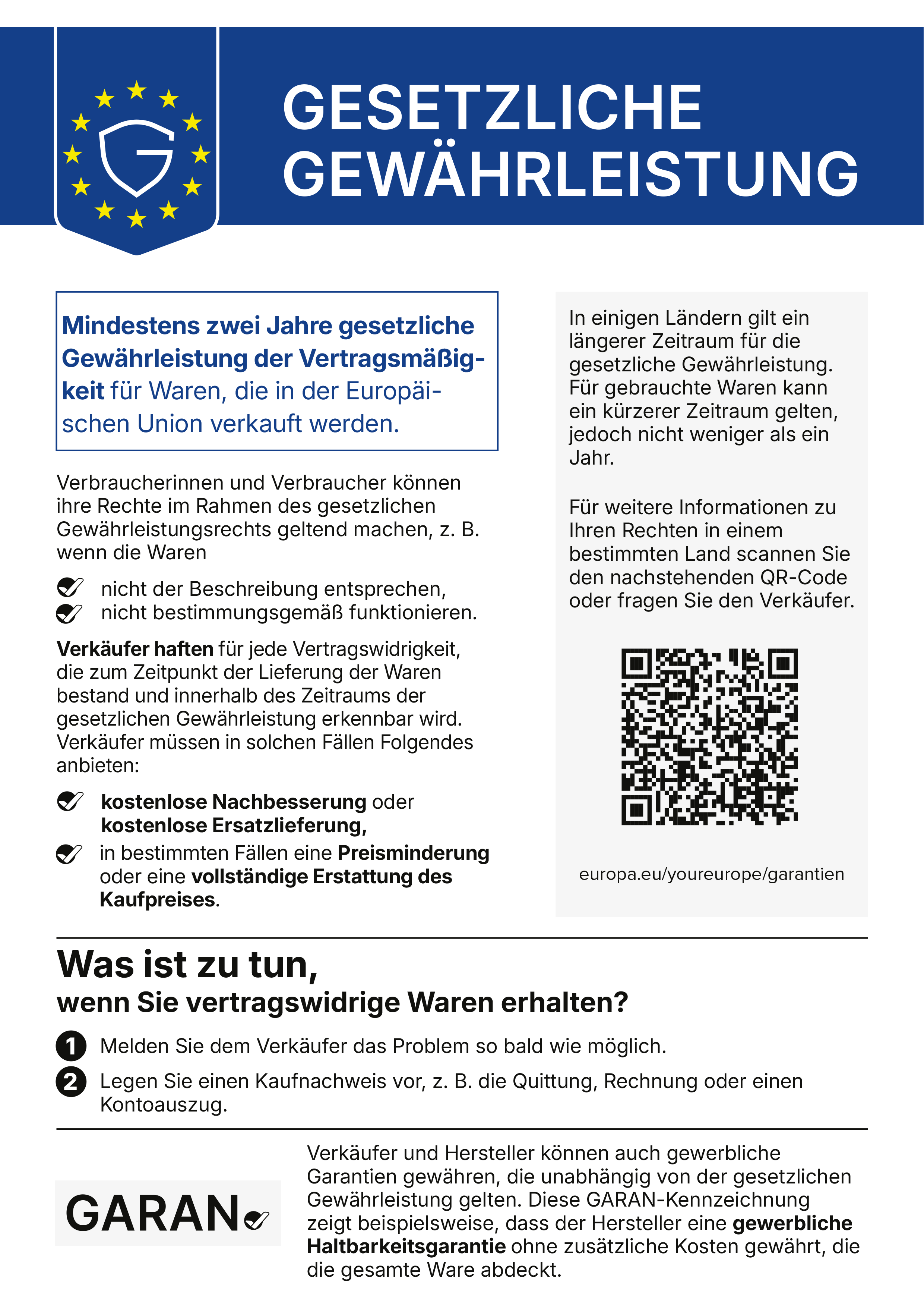 Gesetzliche Gewährleistung